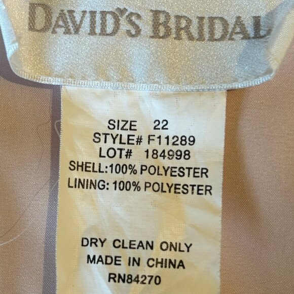 David's Bridal pale pink full-length strapless formal gown sz 22 - Picture 12 of 14